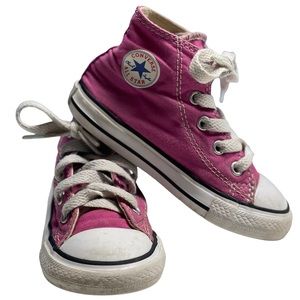 Dark pink high top converse size 7